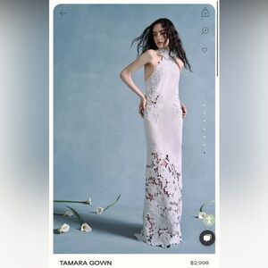 Cult Gaia White Halter Maxi Gown